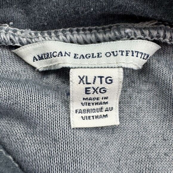 American Eagle Hoodie XL Gray Tie Dye Pullover Sweatshirt Boho - Picture 3 of 10